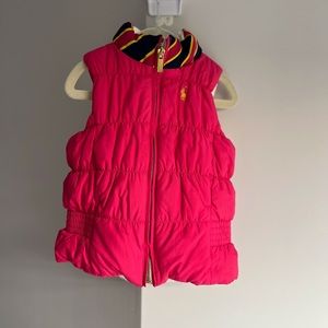 Ralph Lauren pink and gold girls puffer vest